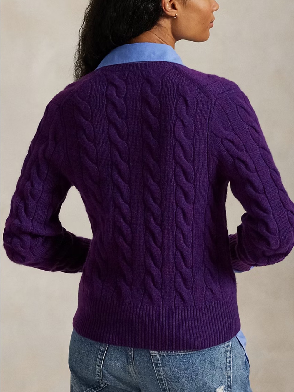 Polo Ralph Lauren Cable Knit Wool Cashmere Blend Cardigan - Picture 3 of 6